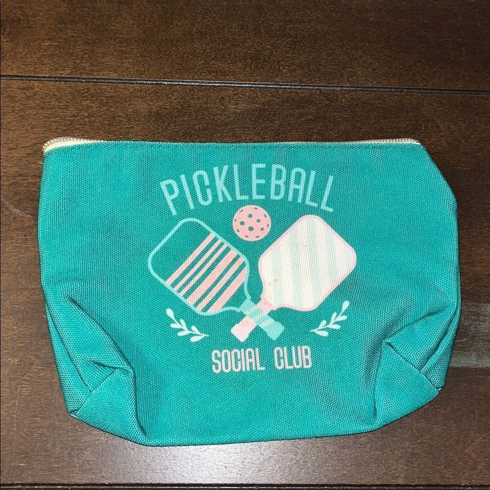 Small Pickleball Social Club Zipper Clutch carry bag